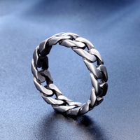 Hip-hop Geometric Titanium Steel Polishing Men's Rings main image 6