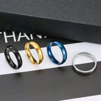 Wholesale Retro Solid Color Stainless Steel Rings main image 2
