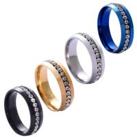 Wholesale Simple Style Round Stainless Steel Artificial Gemstones Rings main image 1