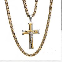 Hip-Hop Cross Titanium Steel Plating None 18K Gold Plated Men'S main image 2