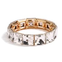 Retro Square Alloy Plating Inlay Rhinestones Gold Plated Unisex Bangle main image 4