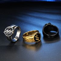 Retro Geometric Titanium Steel None 18K Gold Plated Rhodium Plated Men'S Rings main image 1