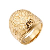 Hip-Hop Geometric Titanium Steel Plating None 18K Gold Plated Rhodium Plated Men'S Rings sku image 8