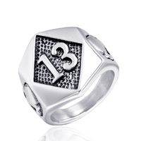 Hip-hop Number Skull Titanium Steel Plating Men's Rings main image 5