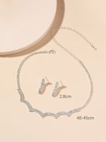 Shiny Water Droplets Tassel Artificial Crystal Metal Inlay Rhinestones Women's Earrings Necklace main image 4