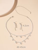 Shiny Water Droplets Tassel Artificial Crystal Metal Inlay Rhinestones Women's Earrings Necklace sku image 4
