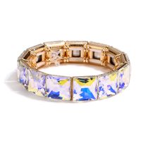 Retro Square Alloy Plating Inlay Rhinestones Gold Plated Unisex Bangle sku image 2