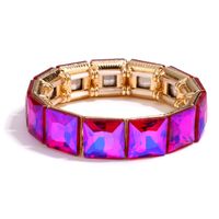 Retro Square Alloy Plating Inlay Rhinestones Gold Plated Unisex Bangle sku image 10