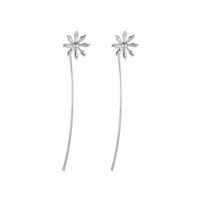 1 Pair Simple Style Flower Copper Plating 14k Gold Plated Ear Line sku image 1