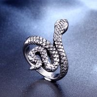 Retro Snake Titanium Steel Polishing None None Men'S Rings main image 5