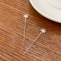 1 Pair Simple Style Flower Copper Plating 14k Gold Plated Ear Line main image 3