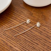 1 Pair Simple Style Flower Copper Plating 14k Gold Plated Ear Line main image 2