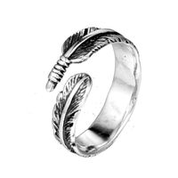 Wholesale Retro Leaf Titanium Steel Rings sku image 2