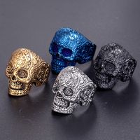 Wholesale Retro Punk Skull Titanium Steel Rings main image 1