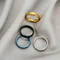 Wholesale Retro Solid Color Stainless Steel Rings main image 1