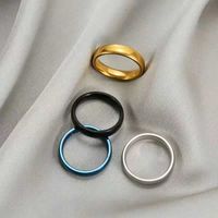 Wholesale Retro Solid Color Stainless Steel Rings main image 5