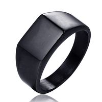 Simple Style Square Titanium Steel Polishing None 18K Gold Plated Men'S Rings sku image 8