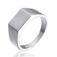 Simple Style Square Titanium Steel Polishing None 18K Gold Plated Men'S Rings sku image 6