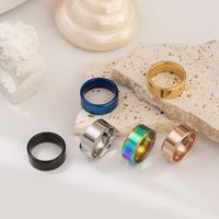 Wholesale Retro Solid Color Stainless Steel Rings main image 5