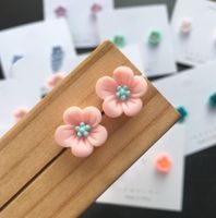 Wholesale Jewelry 1 Pair Simple Style Flower Resin Ear Studs sku image 3