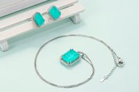 Retro Square Copper Inlay Artificial Gemstones Women's Rings Earrings Necklace main image 2