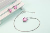 Sweet Heart Shape Copper Inlay Zircon Women's Earrings Necklace main image 4