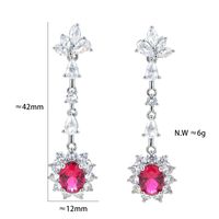 1 Paire Rétro Ovale Le Cuivre Incruster Zircon Boucles D'oreilles main image 3