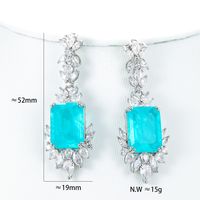 1 Pair Elegant Square Copper Inlay Zircon Drop Earrings main image 4