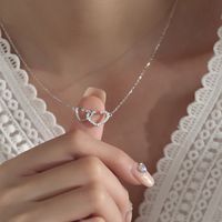 Elegant Heart Shape Copper Inlay Zircon Necklace main image 5