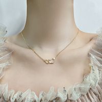 Elegant Heart Shape Copper Inlay Zircon Necklace main image 1