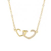 Elegant Heart Shape Copper Inlay Zircon Necklace sku image 1