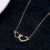 Elegant Heart Shape Copper Inlay Zircon Necklace main image 3