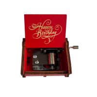 Happy Birthday Creative Painted Wooden Hand-cranked Simple Modern Music Box sku image 2