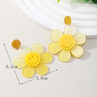 Wholesale Jewelry 1 Pair Cute Novelty Shiny Smiley Face Flower Arylic Earrings main image 9