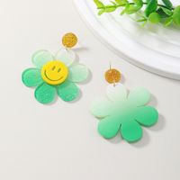 Wholesale Jewelry 1 Pair Cute Novelty Shiny Smiley Face Flower Arylic Earrings main image 6