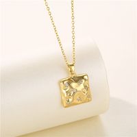 Stainless Steel Titanium Steel 18K Gold Plated Artistic Plating Inlay Geometric Circle Flower Zircon Pendant Necklace main image 8