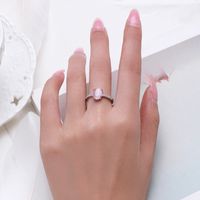 Elegant Oval Sterling Silver Plating Inlay Opal Rhodium Plated Rings main image 5