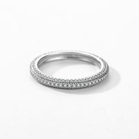 Ins Style Round Sterling Silver Plating Inlay Zircon Rhodium Plated Rings main image 3