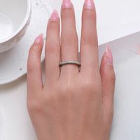 Ins Style Round Sterling Silver Plating Inlay Zircon Rhodium Plated Rings main image 5
