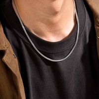 Casual Hip-Hop Simple Style Solid Color 201 Stainless Steel Men'S Necklace main image 6