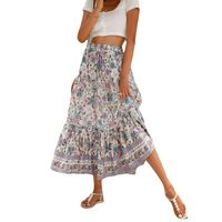 Summer Casual Flower Spandex Midi Dress Skirts main image 2