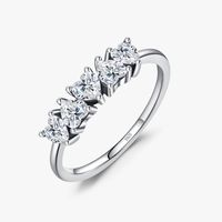 Ins Style Heart Shape Sterling Silver Plating Inlay Zircon Rhodium Plated Rings main image 1