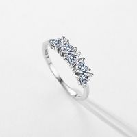 Ins Style Heart Shape Sterling Silver Plating Inlay Zircon Rhodium Plated Rings main image 3