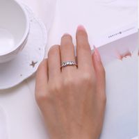 Ins Style Heart Shape Sterling Silver Plating Inlay Zircon Rhodium Plated Rings main image 5