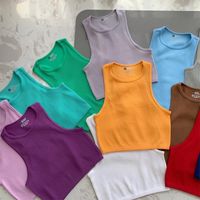 Camiseta Sin Mangas Para Mujer Camisetas Sin Mangas Streetwear Color Liso main image 6