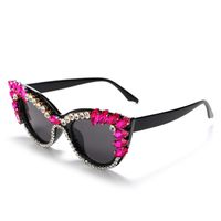 Luxurious Geometric Pc Cat Eye Diamond Full Frame Women's Sunglasses sku image 5