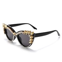 Luxurious Geometric Pc Cat Eye Diamond Full Frame Women's Sunglasses sku image 6