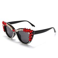 Luxurious Geometric Pc Cat Eye Diamond Full Frame Women's Sunglasses sku image 4