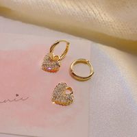Wholesale Jewelry 1 Pair Sweet Heart Shape Alloy Rhinestones Drop Earrings main image 2