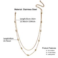 Wholesale Lady Solid Color Stainless Steel Layered Necklaces main image 3
